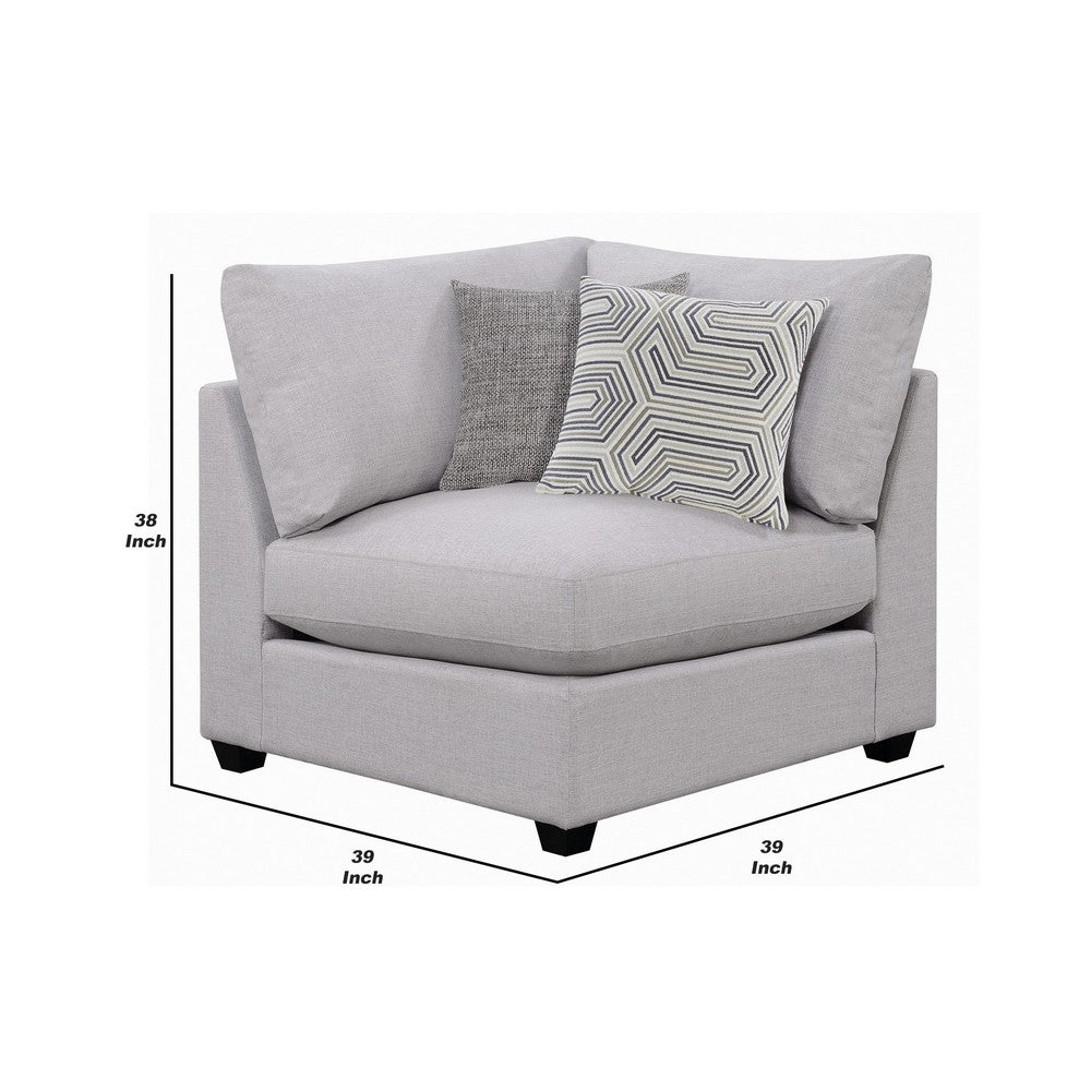 Kai Corner Seat | Cushioned | Tapered Legs | Gray