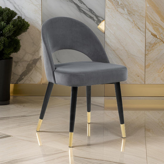 Reid Dining Chair | Curved Padded Back | Set of 2 | Gray