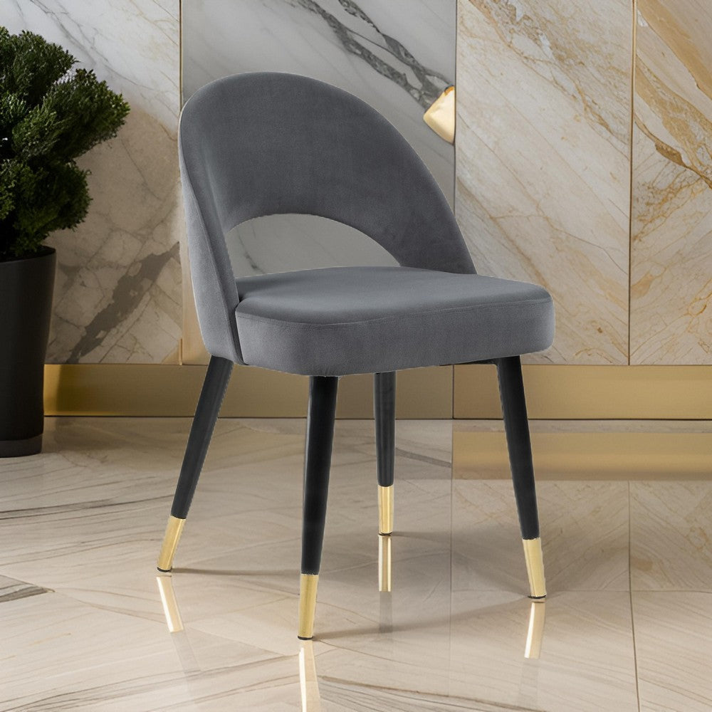 Reid Dining Chair | Curved Padded Back | Set of 2 | Gray