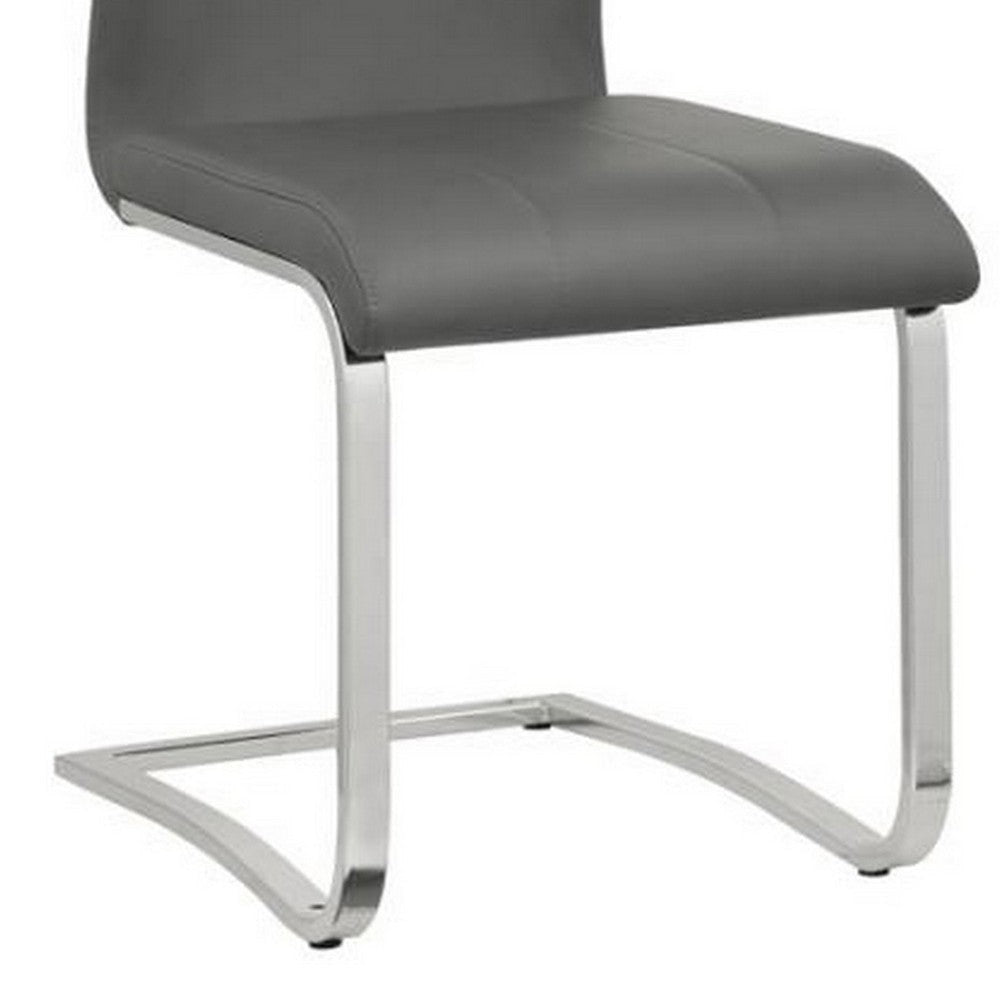 Leatherette Dining Chair with Breuer Style Set of 4 Gray By Casagear Home BM242101