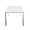 Dining Table with Glass Top and Metal Legs White and Chrome
