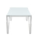Dining Table with Glass Top and Metal Legs White and Chrome