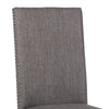 Dining Chair with Nailhead Trim and Fabric Seat, Set of 2, Gray By Casagear Home
