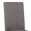 Dining Chair with Nailhead Trim and Fabric Seat Set of 2 Gray By Casagear Home BM242104