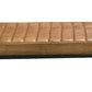 Bench with Tufted Leatherette Seat and Metal Legs, Brown By Casagear Home