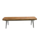 Soren Bench | Tufted Faux Leather Seat | Metal Legs | Brown