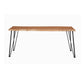 Wooden Dining Table with Live Edge Details and Metal Legs Brown By Casagear Home BM242106