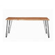 Wooden Dining Table with Live Edge Details and Metal Legs Brown By Casagear Home BM242106