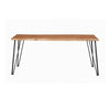 Wooden Dining Table with Live Edge Details and Metal Legs Brown By Casagear Home BM242106