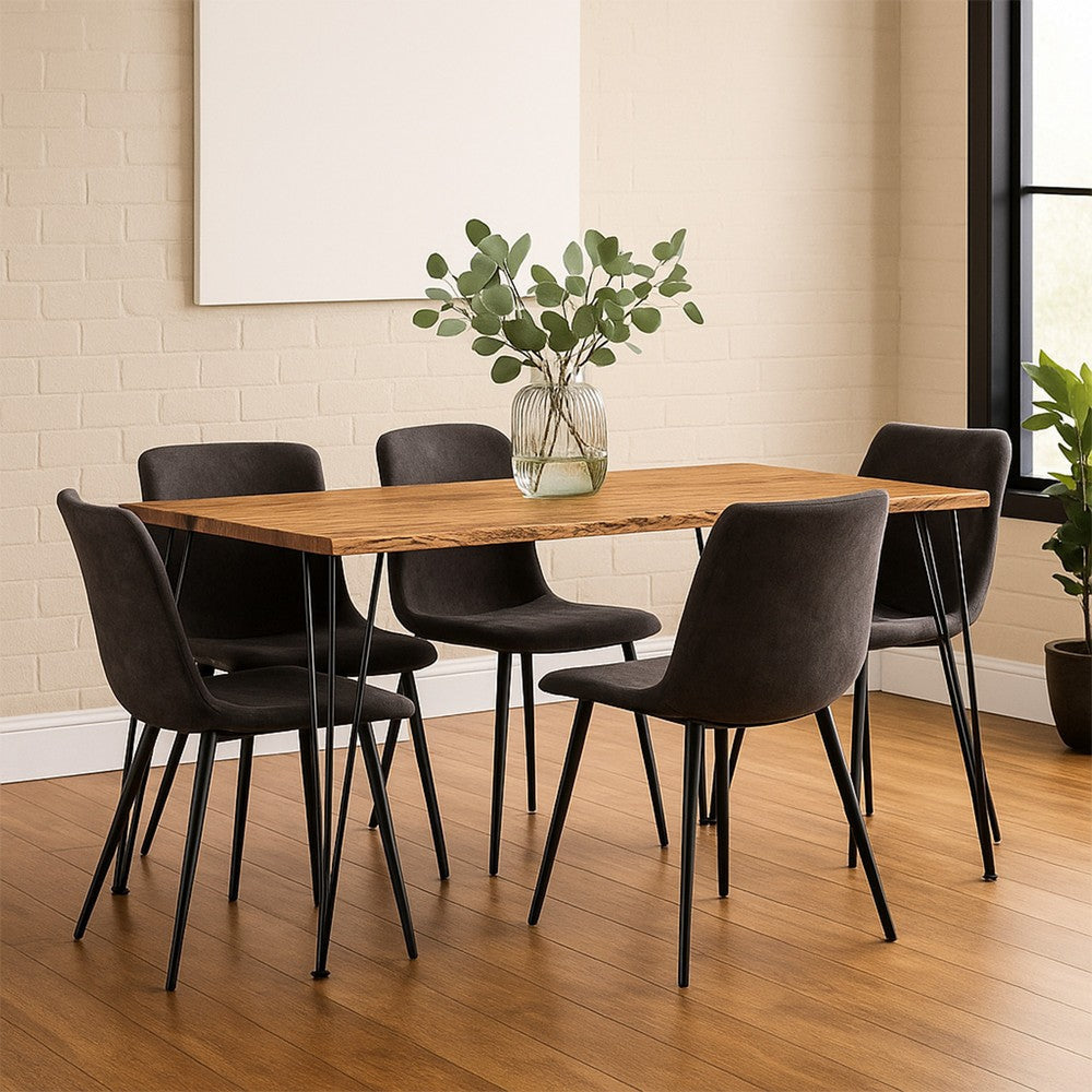 Arlo Dining Table | Live Edge | Metal Legs | Brown