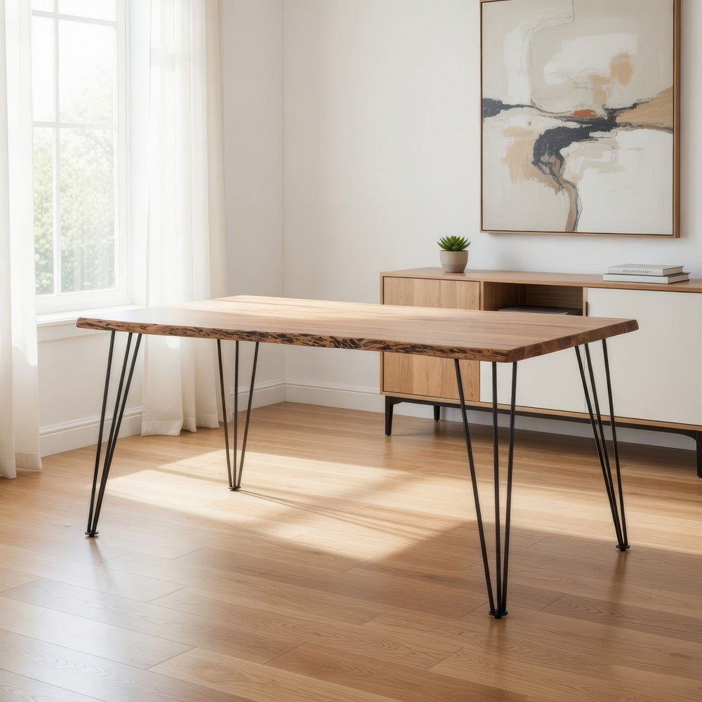 Arlo Dining Table | Live Edge | Metal Legs | Brown