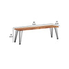 Wooden Dining Bench with Live Edge Details and Metal Legs Brown By Casagear Home BM242107