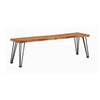 Arlo Dining Bench | Live Edge | Metal Legs | Brown