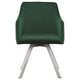 Metal Swivel Dining Chair with Channel Tufted Seat, Green