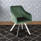 Metal Swivel Dining Chair with Channel Tufted Seat, Green