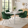 Metal Swivel Dining Chair with Channel Tufted Seat, Green