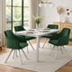 Metal Swivel Dining Chair with Channel Tufted Seat, Green