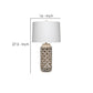 Resin Table Lamp with Geometric Cutouts, White and Gray By Casagear Home