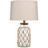 Ariel Table Lamp | Jute Glass Design | Clear | Brown