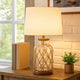 Ariel Table Lamp | Jute Glass Design | Clear | Brown