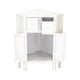 Wooden Corner Cabinet with 2 Drawers and 2 Doors White BM242185