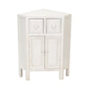 Wooden Corner Cabinet with 2 Drawers and 2 Doors, White