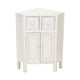 Wooden Corner Cabinet with 2 Drawers and 2 Doors, White