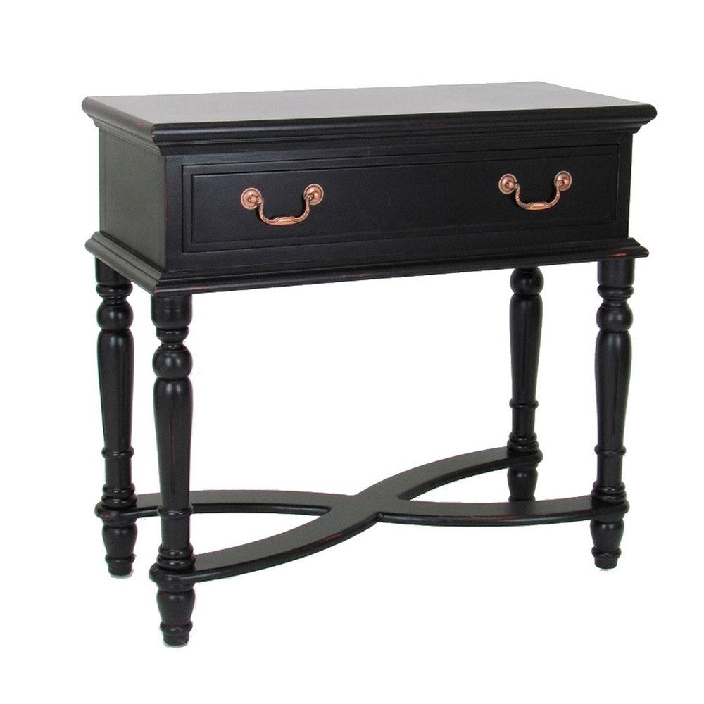 Luca Sideboard | 1 Drawer | Turned Legs | Black
