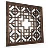 Mirror with Square Wooden Frame and Quatrefoil Motif Front, Brown By Casagear Home