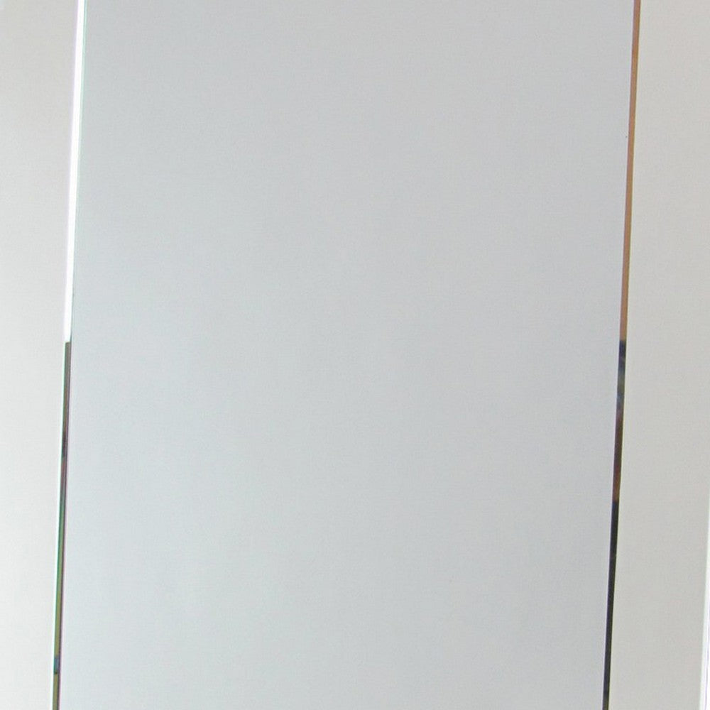 Rectangle Beveled Mirror with Mother of Pearl Accent Silver By Casagear Home BM242251