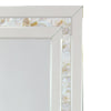 Beveled Mirror with Mother of Pearl Strip Accent, Silver By Casagear Home