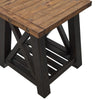 End Table with Slatted Shelf and X Legs, Brown and Black By Casagear Home