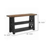 Sofa Table with 2 Slatted Shelves and X Legs Brown and Black By Casagear Home BM242268