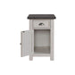 Chairside Table with 1 Drawer and USB Ports, White and Gray By Casagear Home