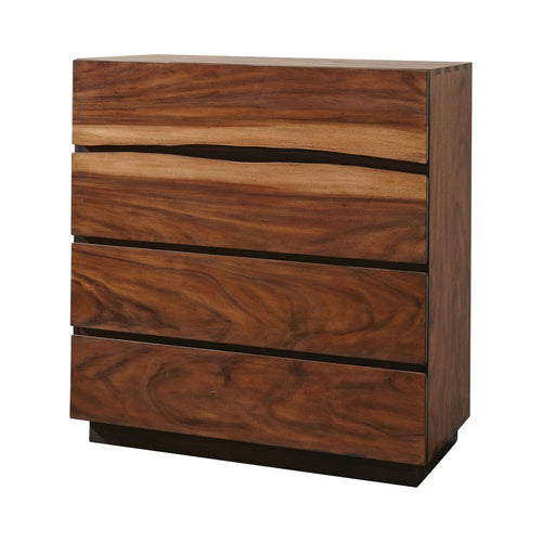 Arlo Tall Dresser Chest | 4 Drawer | Live Edge | Brown