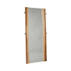 Floor Mirror with Wooden Frame and Live Edge Details, Brown