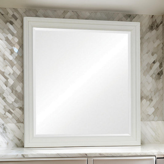 Luca Mirror | Molded Trim Frame | White