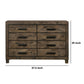 Wooden Dresser with 8 Drawers and Grain Details Brown By Casagear Home BM242617