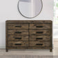 Wooden Dresser with 8 Drawers and Grain Details Brown By Casagear Home BM242617