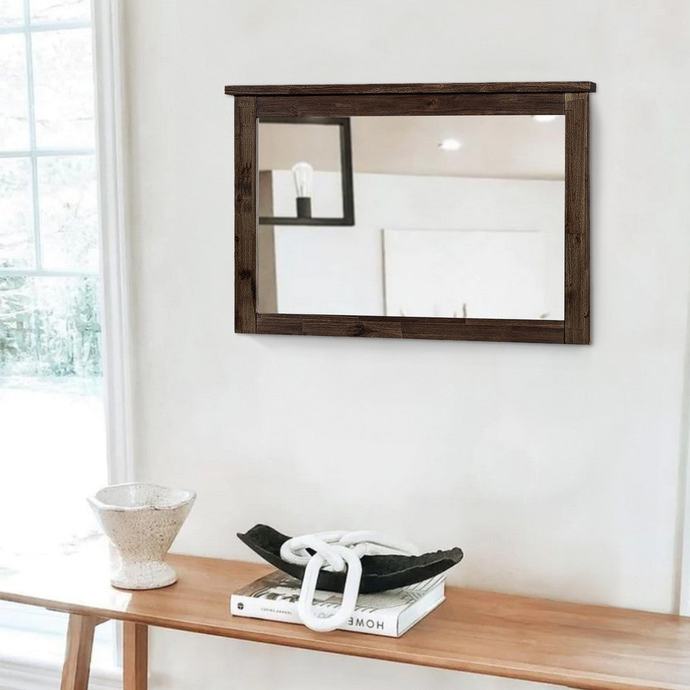 Mira Mirror | Rectangular Frame | Wood Grains | Brown