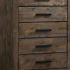 Wooden Chest with 5 Drawers and Grain Details Brown By Casagear Home BM242619