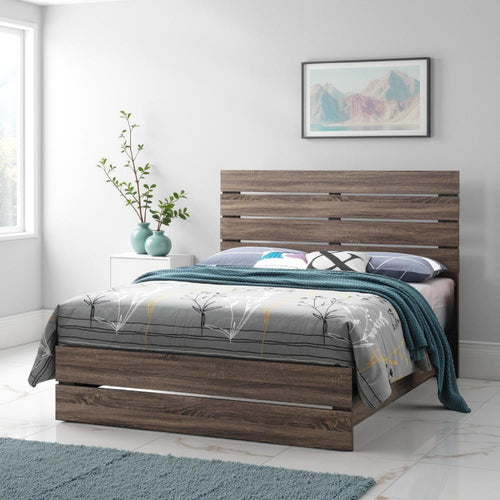 Orin King Size Bed | Panel Headboard | Brown