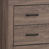 2 Drawer Nightstand with Metal Bar Pulls, Brown
