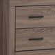 2 Drawer Nightstand with Metal Bar Pulls, Brown