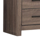 2 Drawer Nightstand with Metal Bar Pulls, Brown