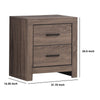 2 Drawer Nightstand with Metal Bar Pulls, Brown By Casagear Home