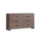 6 Drawer Dresser with Metal Bar Pulls, Brown By Casagear Home