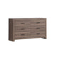 Axel Dresser | 6 Drawer | Metal Bar Pull Handles | Brown