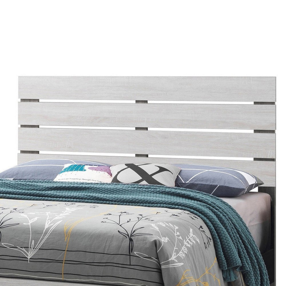 Queen Bed with Panel Headboard and Footboard White By Casagear Home BM242650