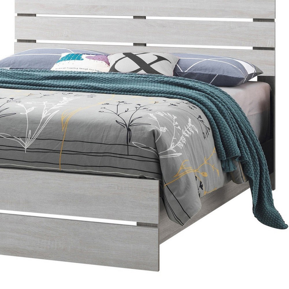 Queen Bed with Panel Headboard and Footboard, White